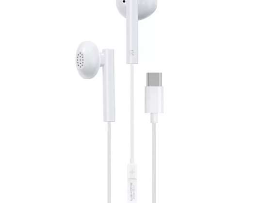 WK Design Wired USB In-ear Headphone Type C Bianco (YA01 TypeC whi