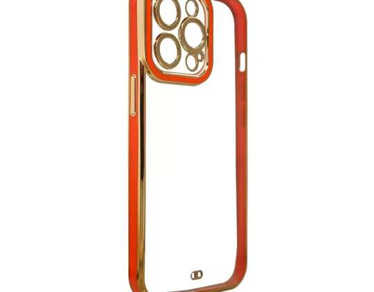 Fashion Case etui do iPhone 13 Pro żelowy pokrowiec ze złotą ramką cze
