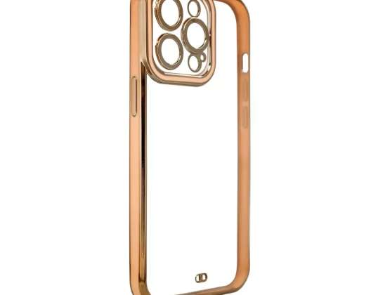 Fashion Case etui do iPhone 13 żelowy pokrowiec ze złotą ramką złoty