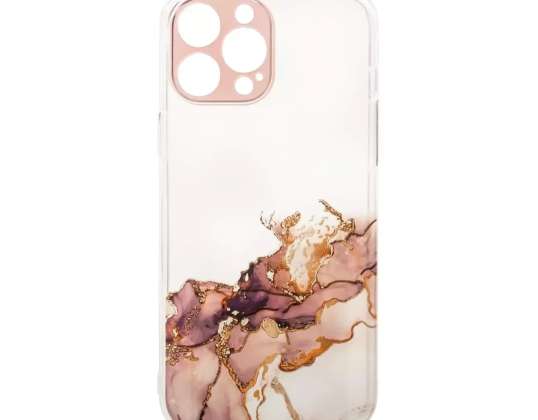Marble Case etui do iPhone 12 żelowy pokrowiec marmur brązowy