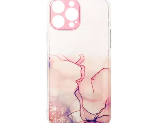 Marble Case Case voor iPhone 13 Pro Max Gel Cover Marmer Roze