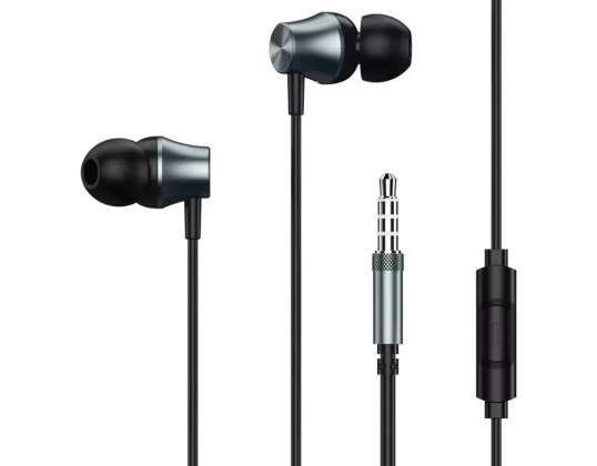 Remax Deep BASS kablolu kulak içi kulaklıklar 3,5 mm mini jak siyah