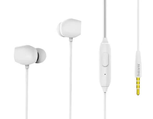 Remax RM-550 in-ear headphones with remote control and microphone white