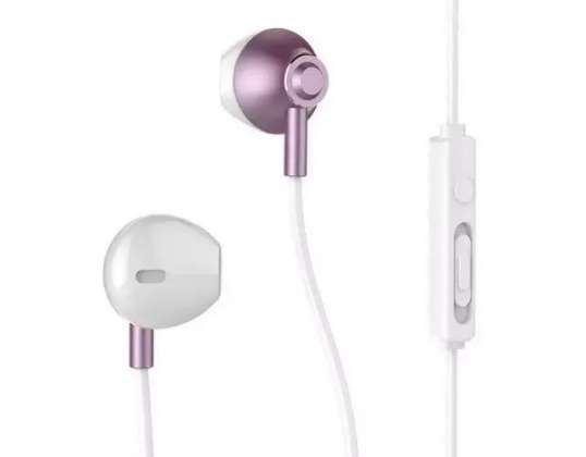 Remax RM-711 In-ear Headphone with Remote Control and Mic Pink