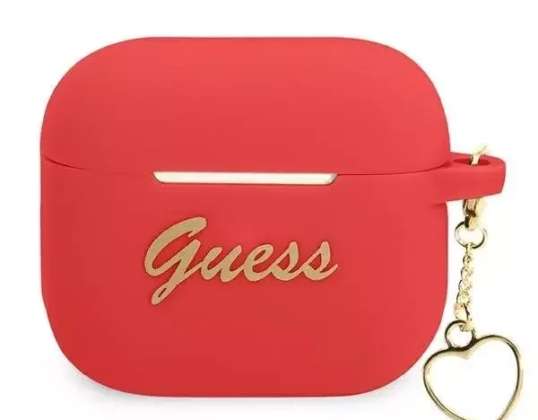 Guess GUA3LSCHSR AirPods 3 Cover rot/rot Silikon Charm Heart Col