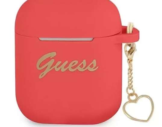 Guess GUA2LSCHSR AirPods cover rood / rood Silicone Charm Heart Colle