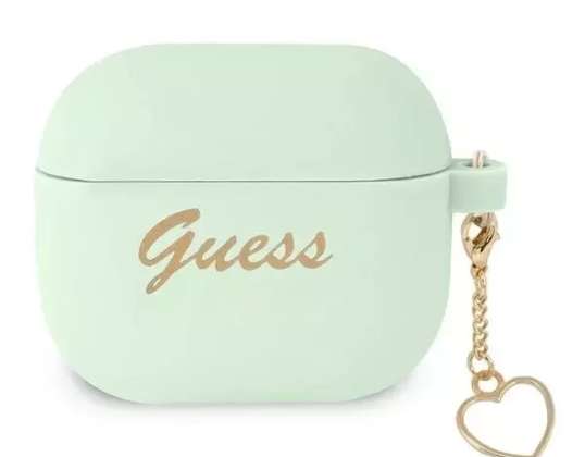 Guess GUA3LSCHSN AirPods 3 cover groen / groen Silicone Charm Heart Co.