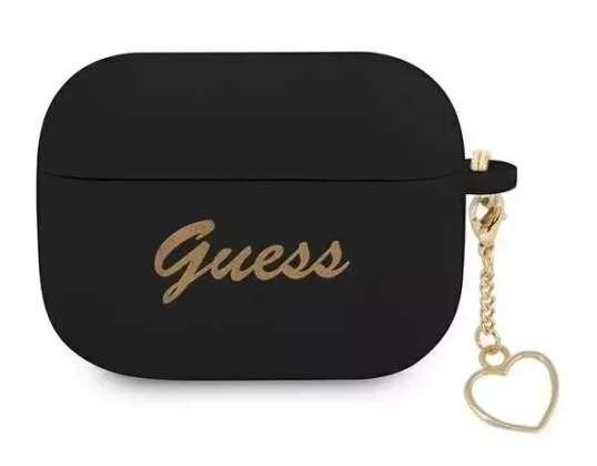 Guess GUAPLSCHSK AirPods Pro cover zwart / zwart Silicone Charm Collect