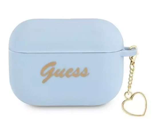 Guess GUAPLSCHSB AirPods Pro cover blauw / blauw Silicone Charm Colle