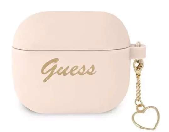 Guess GUA3LSCHSP AirPods 3 cover pink/pink Silicone Charm Collection