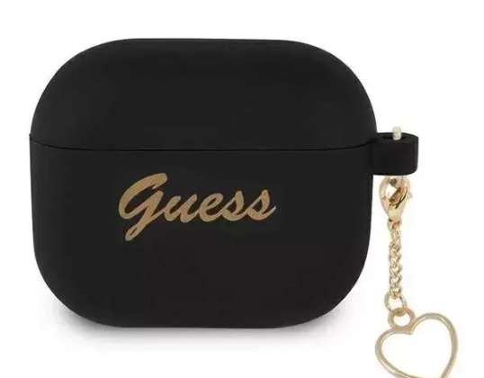 Guess GUA3LSCHSK AirPods 3 cover black/black Silicone Charm Collectio