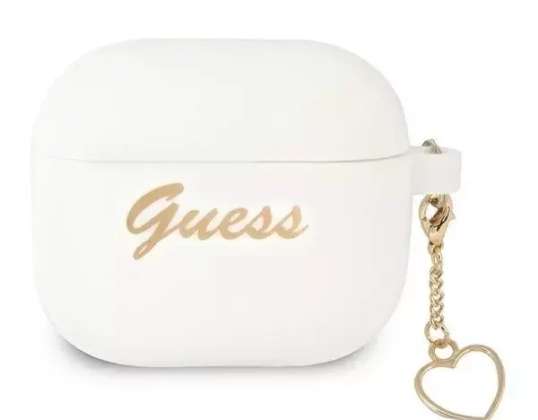 Guess GUA3LSCHSH AirPods 3 cover wit / wit Silicone Charm Collection