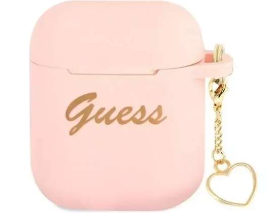 Guess GUA2LSCHSP AirPods 1/2 cover pink/pink Silicone Charm Collecti