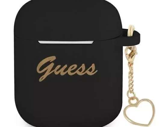 Guess GUA2LSCHSK AirPods 1/2 cover black/black Silicone Charm Collect