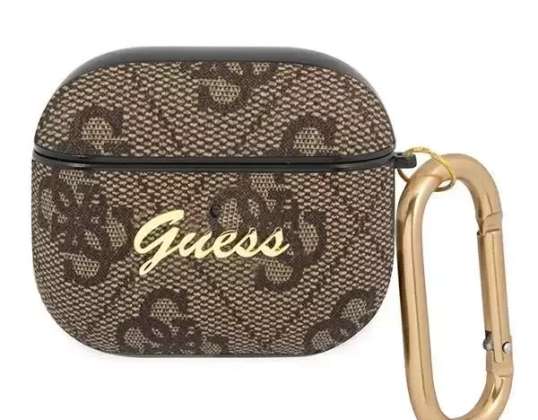 Guess GUA34GSMW AirPods 3 cover brown/brown 4G Script Metal Collecti