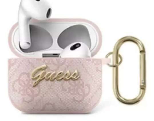 Guess GUA34GSMP AirPods 3 cover pink/pink 4G Script Metal Collection