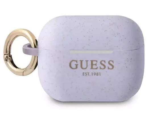 Guess GUAPSGGEU AirPods Pro cover paars / paars Silicone Glitter