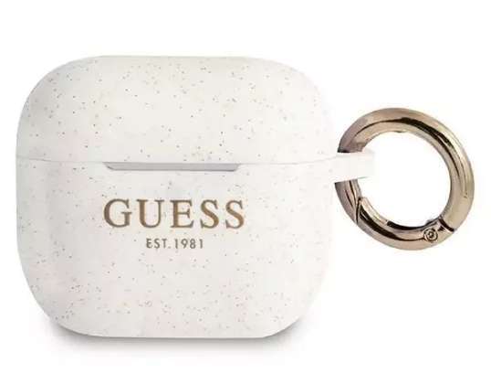 Guess GUA3SGGEH AirPods 3 cover wit / wit Siliconen Glitter