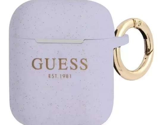Guess GUA2SGGEU AirPods cover paars / paars Silicone Glitter