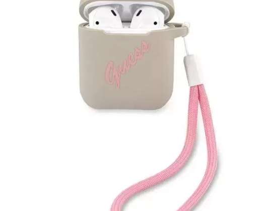 Guess GUACA2LSVSGP AirPods cover grey pink/grey pink Silicone Vinta