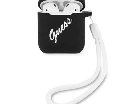 Guess GUACA2LSVSBW AirPods cover black & white/black white Silicone Vin