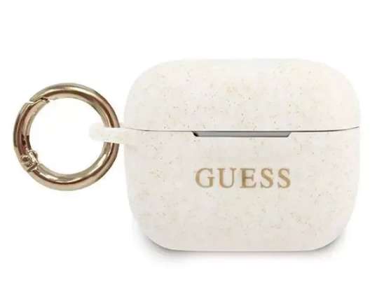 Guess GUACAPSILGLWH AirPods Pro Cover weiß/weiß Silikon Glitter