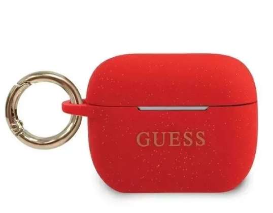 Guess GUACAPSILGLRE AirPods Pro Cover rot/rot Silikon Glitter