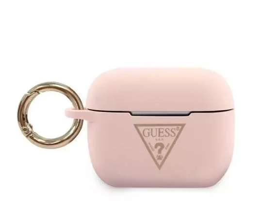 Guess GUACAPLSTLPI AirPods Pro cover pink/pink Silicone Triangle Log