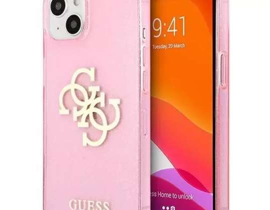 Guess GUHCP13SPCUGL4GPI iPhone 13 mini 5,4" růžový/růžový pevný kryt Glit