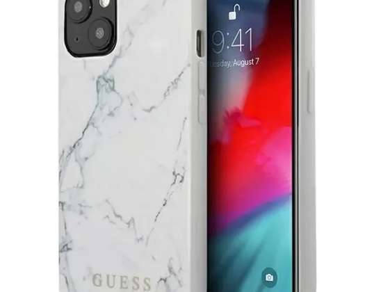 Hádajte GUHCP13SPCUMAWH iPhone 13 mini 5,4" biely/biely pevný obal Mramor