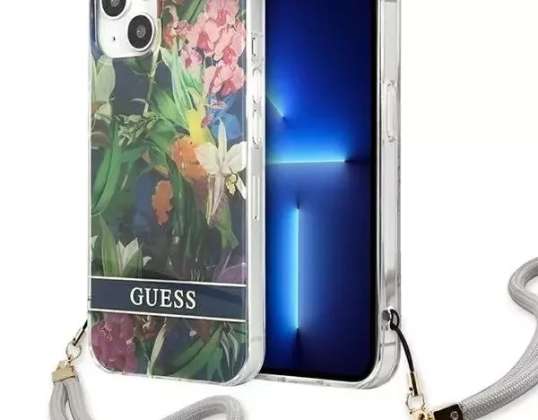 Uzminiet GUHCP13MHFLSB iPhone 13 6,1" zilu/zilu cieto skavu Flower Stra