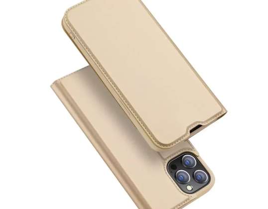 Dux Ducis Skin Pro dėklo dangtelis su atverčiamu iPhone 13 Pro auksu