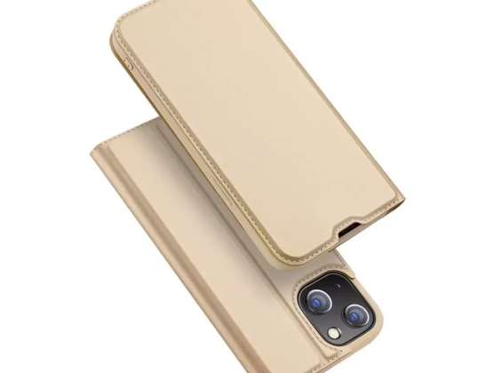 Dux Ducis Skin Pro kılıf kılıf kılıfı ile kapaklı iPhone 13 altın