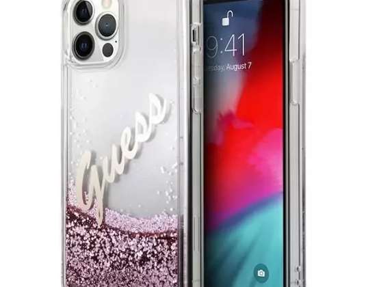 Guess GUHCP12MGLVSPI iPhone 12/12 Pro 6,1" pink/pink hardcase Glitte