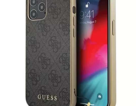 Guess GUHCP12MGF4GGR iPhone 12/12 Pro 6 1&quot; szary/grey hardcase 4G Char
