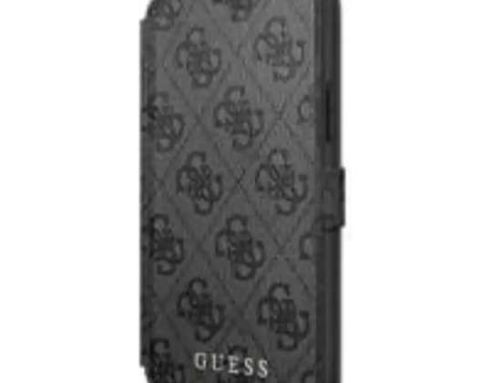 Guess GUFLBKSP12M4GG iPhone 12/12 Pro 6,1" šedá/šedá kniha 4G Charms C