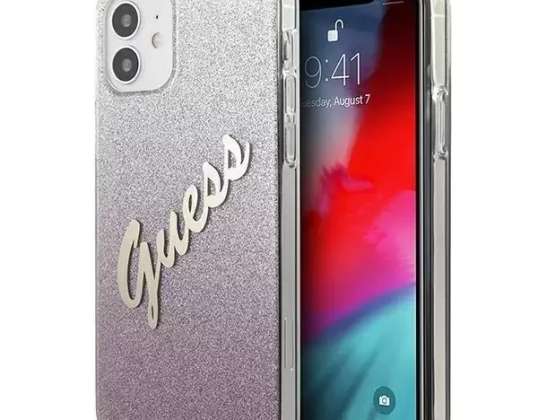 Uzminiet GUHCP12SPCUGLSPI iPhone 12 mini 5,4" rozā/rozā cietais korpuss Glitte