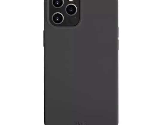 UNIQ dėklas Lino Hue iPhone 12 Pro Max 6,7" juoda / rašalo juoda Antimicrobi