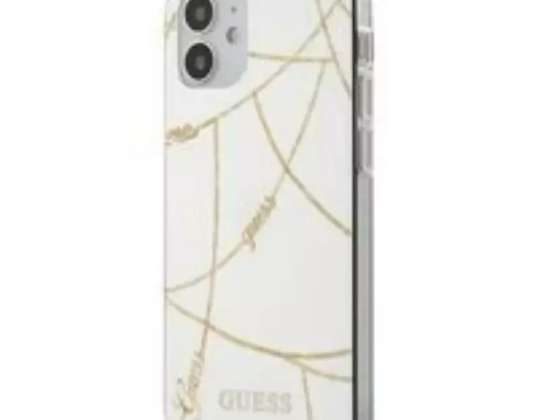 Guess GUHCP12SPCUCHWH iPhone 12 mini 5,4" weiß/weiß Hardcase Gold Ch