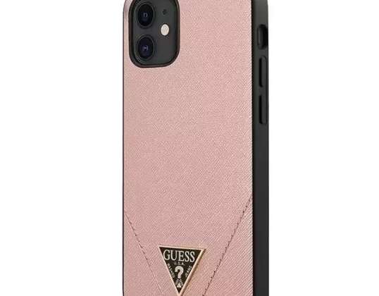 Guess GUHCP12SVSATMLPI iPhone 12 mini 5,4" růžový/růžový pevný kryt Saffia