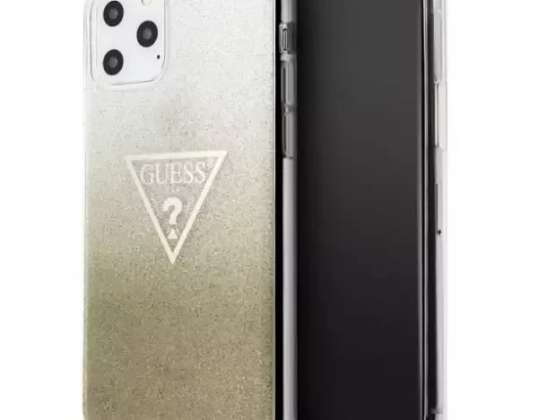 Guess GUHCN65SGTLGO iPhone 11 Pro Max goud / goud hard case Glitter Tri
