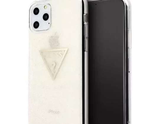 Guess GUHCN58SGTLGO iPhone 11 Pro oro / oro custodia rigida Glitter Triangl