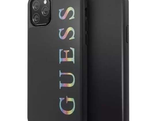 Atspėk GUHCN58LGMLBK iPhone 11 Pro juodas / juodas kietas dėklas Blizgučių logotipas