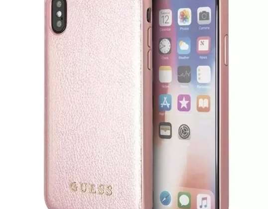 Μαντέψτε GUHCPXIGLRG iPhone X / Xs ροζ χρυσό / różowo-złoty σκληρή θήκη Ίριδες