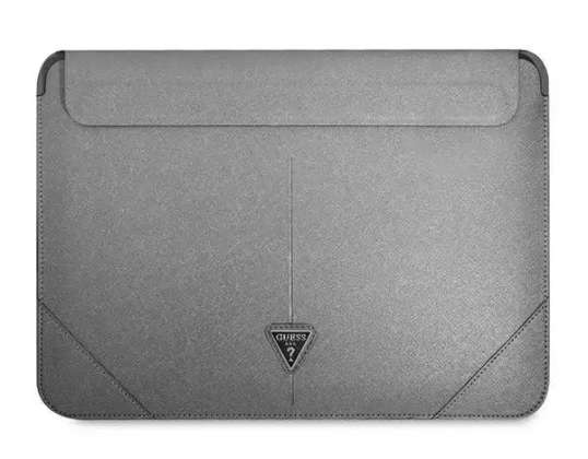 Guess Sleeve GUCS16PSATLG 16" silver /silver Saffiano Triangle Logo