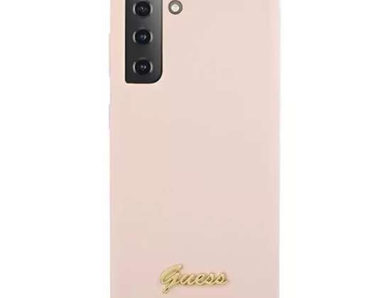 Guess GUHCS21MLSLMGLP S21+ G996 pink/pink hardcase Silicone Script M