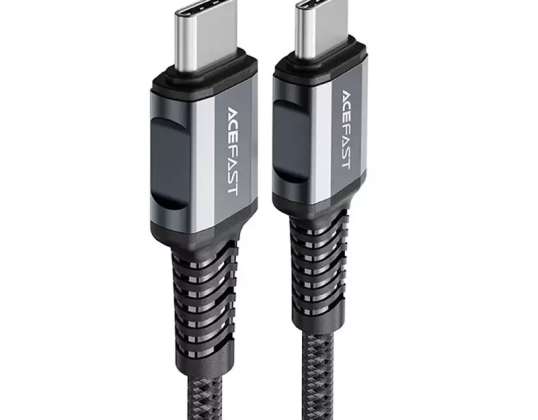 Acefast USB Type-C - USB Type-C -kaapeli 1.2m, 60W (20V/3A) harmaa (C1-03 de