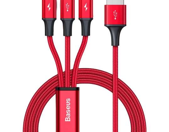 Baseus kabelis 3in1 ar USB spailēm - C tipa USB / zibens / mikro USB