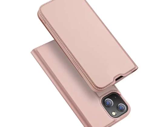 Capa de estofo Dux Ducis Skin Pro com flip iPhone 13 mini rosa