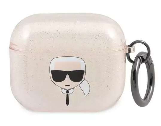 Karl Lagerfeld KLA3UKHGD AirPods 3 couverture or/or Paillettes Karl’s Hea